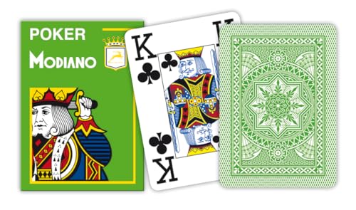 Modiano 300486 Cartes de Poker Cristallo 4 Index Vert Clair