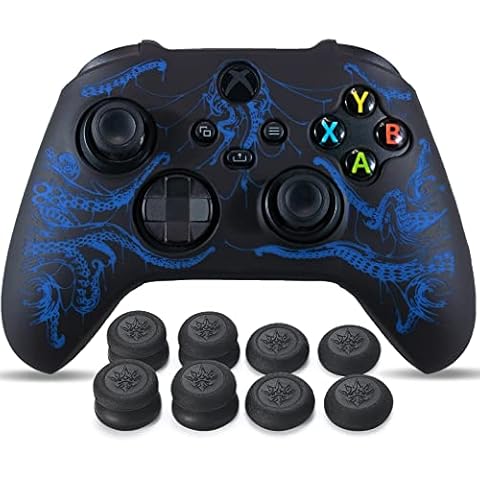 YoRHa Piel de silicona para Xbox One X/S Controller con Pro Thumb Grips Cover