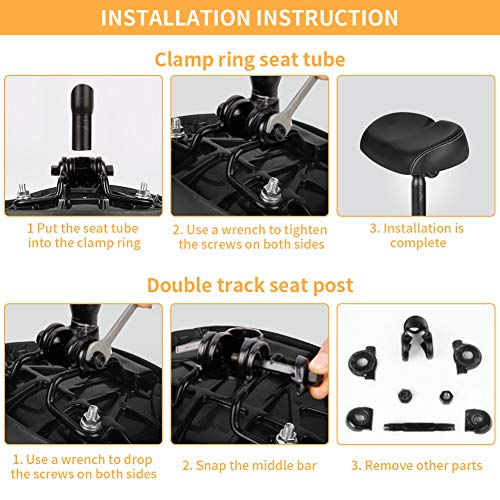 CestMall Sella per bici imbottita, PU senza naso