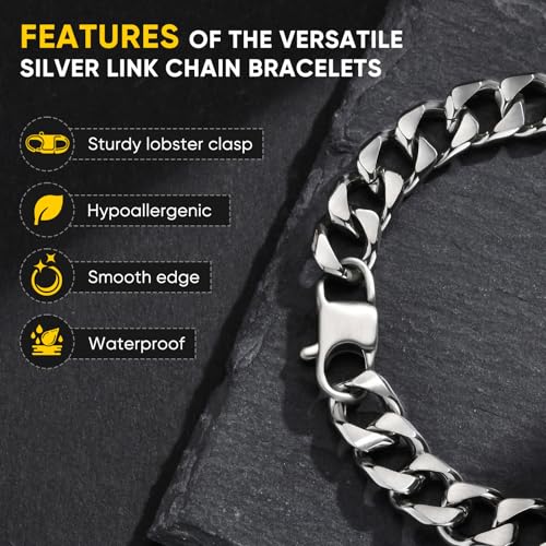 Pulsera de cadena para hombre de acero inoxidable miniatura 3