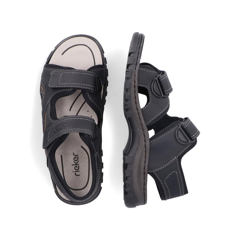 Rieker Herren Sandalen Trekkingsandalen schwarz schwarz