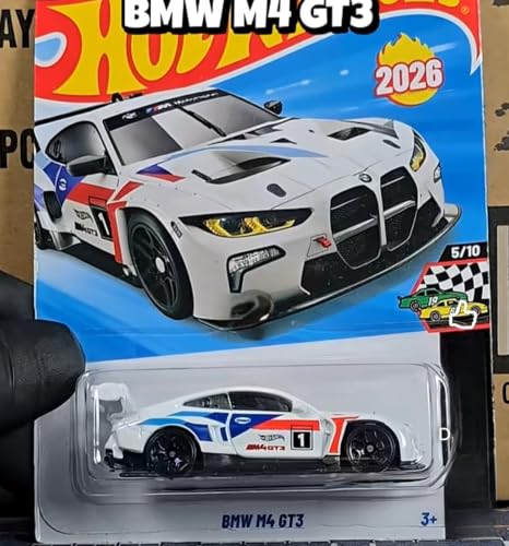 Image of Funtique HW BMW M4 GT3 Die-Cast Toy Car, White Racing Livery, 2026 Mainline, 5 /10, Ages 3+