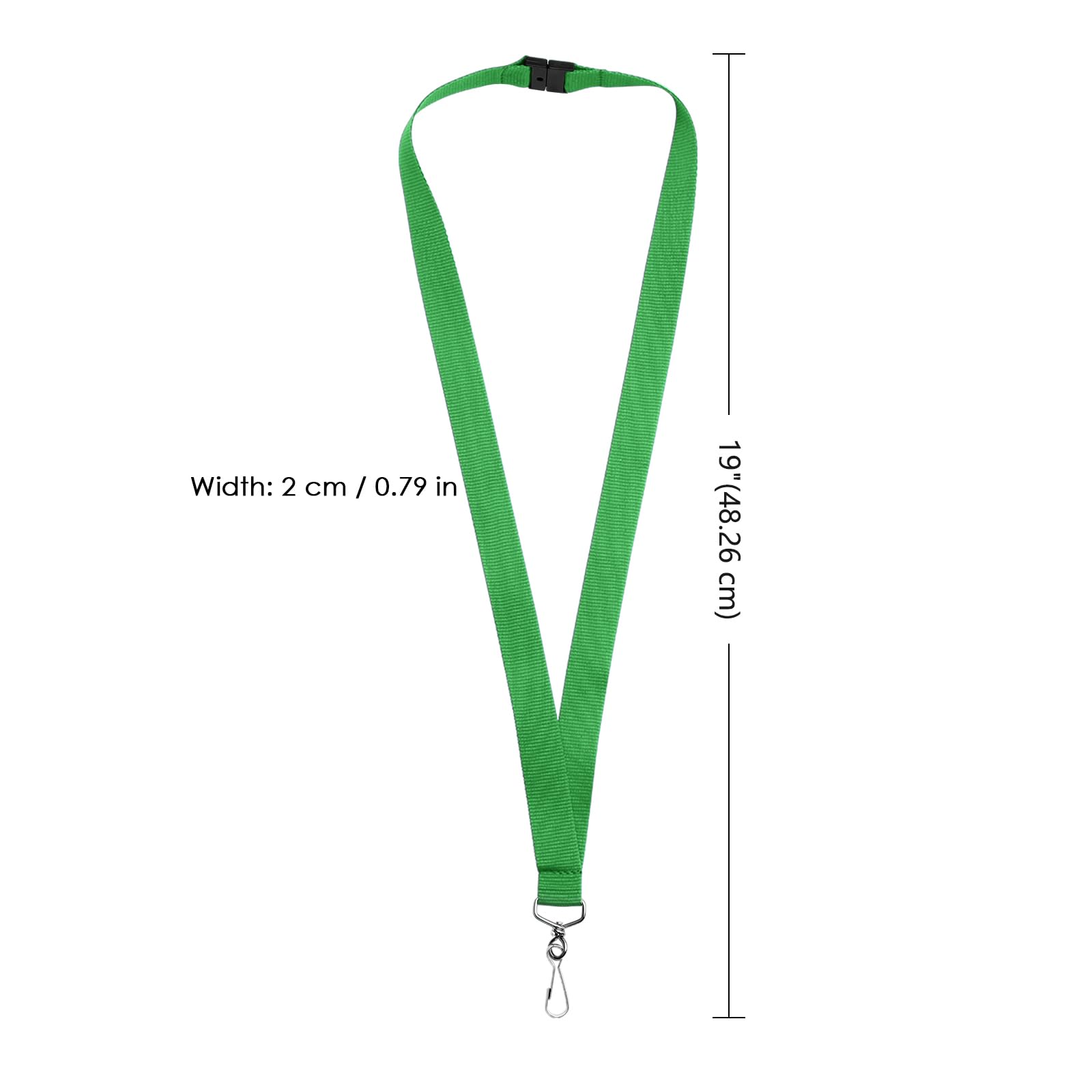 Lot De 12 Cordons Tour De Cou Noirs - Fermoir Sécurité - Pour Badges, Cartes, Clés - Bureau & École