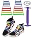 Uniqhia No Tie Shoelaces for Kids and Adults - Multicolor Fashion Sports Fan Shoelaces - Fits Most Types Shoes - Sneaker Boots, Board Shoes Sport Shoes and Leisure Footwear (Color)