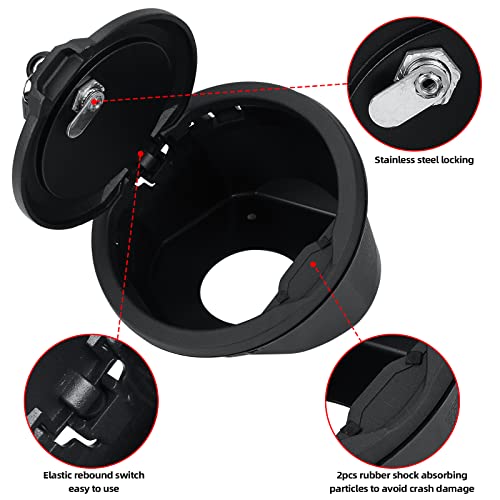 Locking Fuel Filler Door Cap Black Lock Gas Cover Cap Compatible With Jeep Wrangler 2018-2022 Jl & Jlu 2 Door And 4 Door & Us Flag Sticker Accessories #TOP2