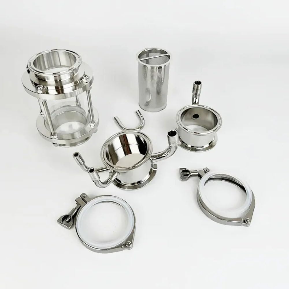 Soxhlet-Extraktor-Set, 3 Zoll (76 Mm) Flansch, OD 91 Mm, Soxhlet-Extraktor-Set Mit Diopter Und Korb, SS304-Rektifikationszubehör for Destillation, Silber