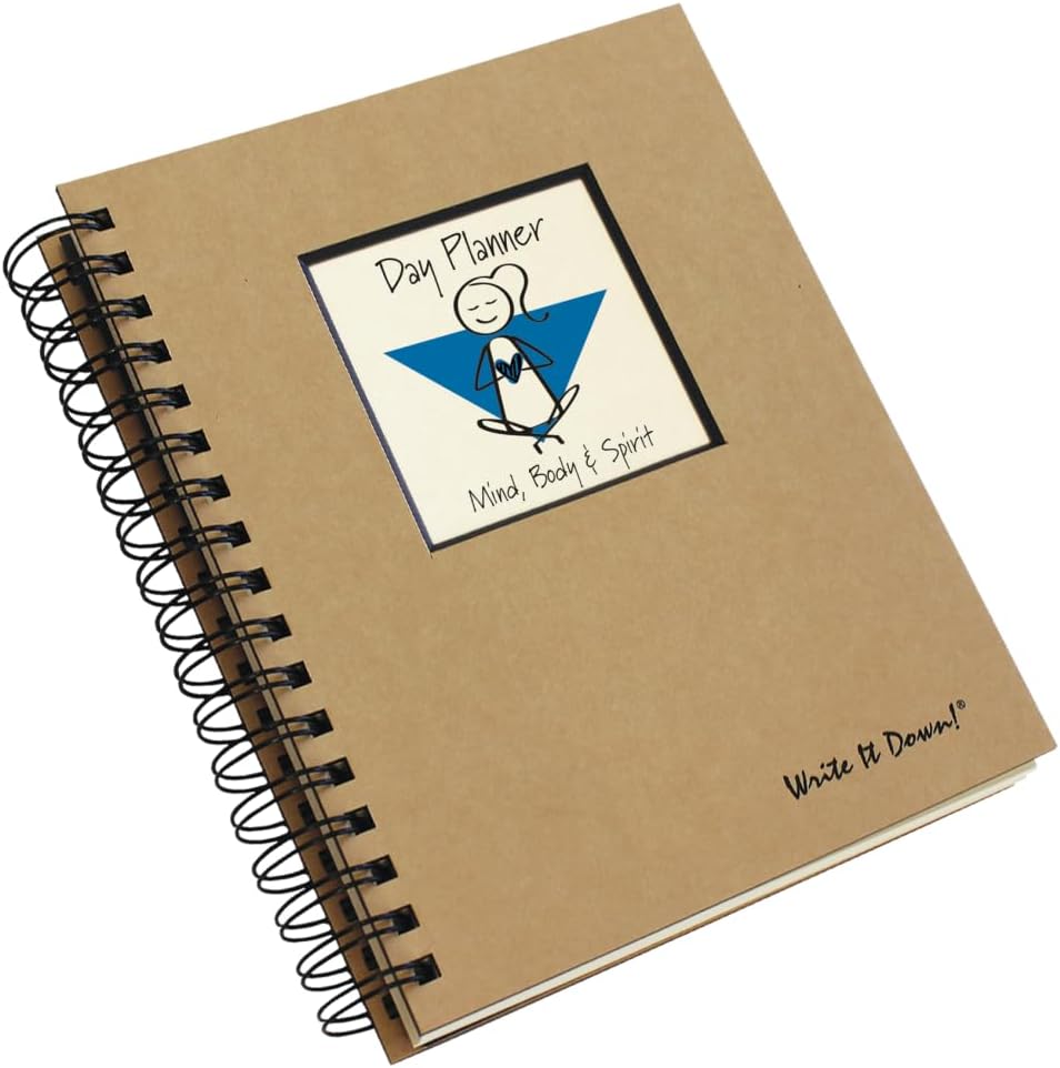 Write it Down series by Journals Unlimited, Guided Journal, Day Planner, Mind, Body, & Spirit Journal, Full-size 7.5"x9", Kraft Hard Cover, Made in the USA