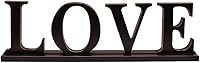 Rustic Wood Love Sign by Attraction Design - 16.5x5 Black Freestanding Tabletop Decor for Mantel, Fireplace Shelf, Mother's Day Gift