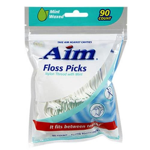 Aim Precision Floss Picks w/Fluoridex Thread, 90Count