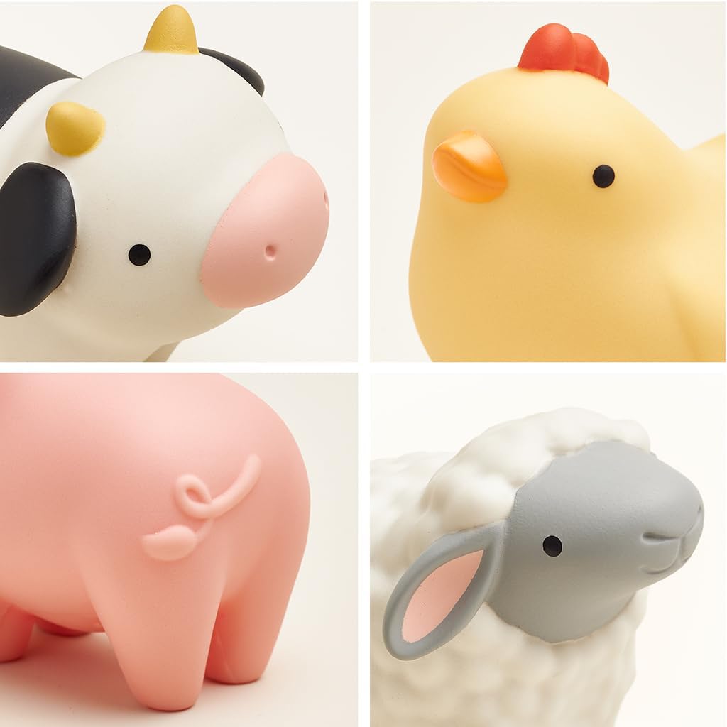 Itzy Ritzy Put & Take Activity Toy – Spill & Fill Sensory Toy with 4 Squeezable Barnyard-Themed Pieces for Infants & Toddlers – Great for Sorting, Imaginative Play & Sensory Engagement (Farm)