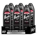 Magno Gel de Ducha Black Energy, Fragancia energizante de toques cítricos, 650 ml (Paquete de 6)