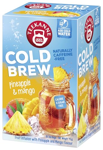 Teekanne Pineapple & Mango Cold Brew Ice Tea Infusion Cool Sensations All Natural Real Fruit with White Hibiscus Rosehip Apple Hibiscus