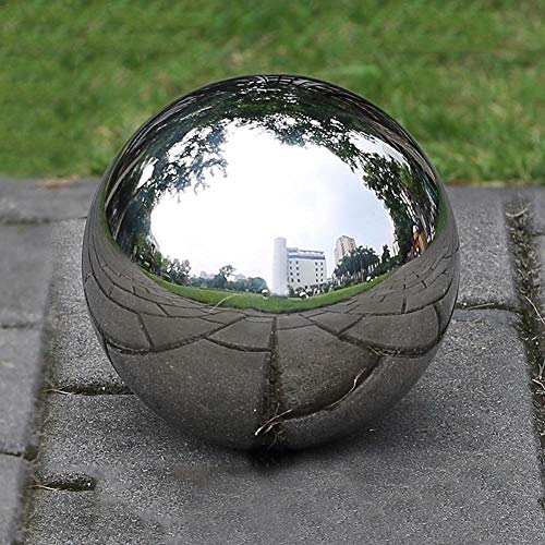 LuukUP 1pc sans Soudure Boule Creuse-Acier Inoxydable Poli Sphères Brillantes Lisse Creux Balles Globe-pour La Maison Ornement de Jardin Décoration (E?100mm)