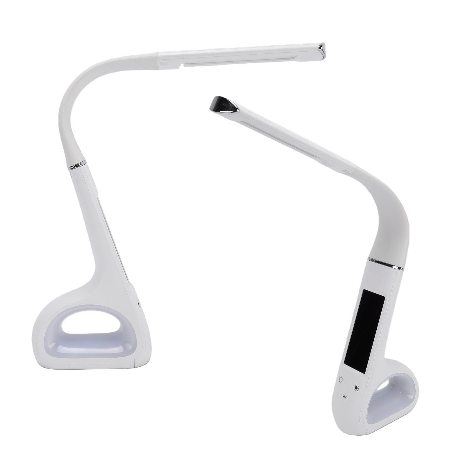Asixxsix Lampada da Scrivania a LED, 3 modalità di Temperatura Colore Lampada da Lettura Regolabile Dimmerabile per la Cura degli Occhi con Schermo LCD VA Display Ora e Data (WHITE)