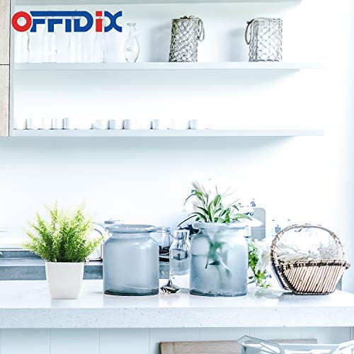Offidix Plastic Fake Green Plant, Faux House Plants Desk Plant Artificial Plants With White Square Vase For Farmhouse,Home,Garden,Office,Patio,Wedding And Indoor Outdoor Decoration #TOP4