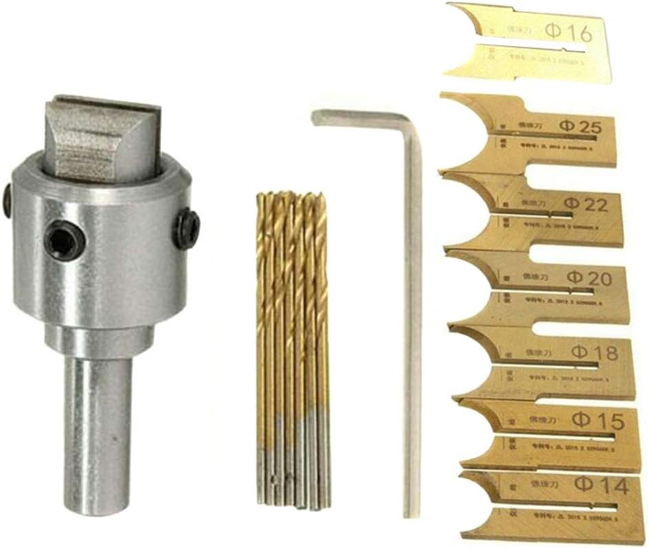 Gizayen Upgraded Wooden Bead Maker Beads Drill Bit Milling Cutter Set, Buddha Beads Ball Router Bit, Milling Cutter Hardness Tungsten Steel Alloy Coated Cutter Woodworking Tools,Stainless Steel