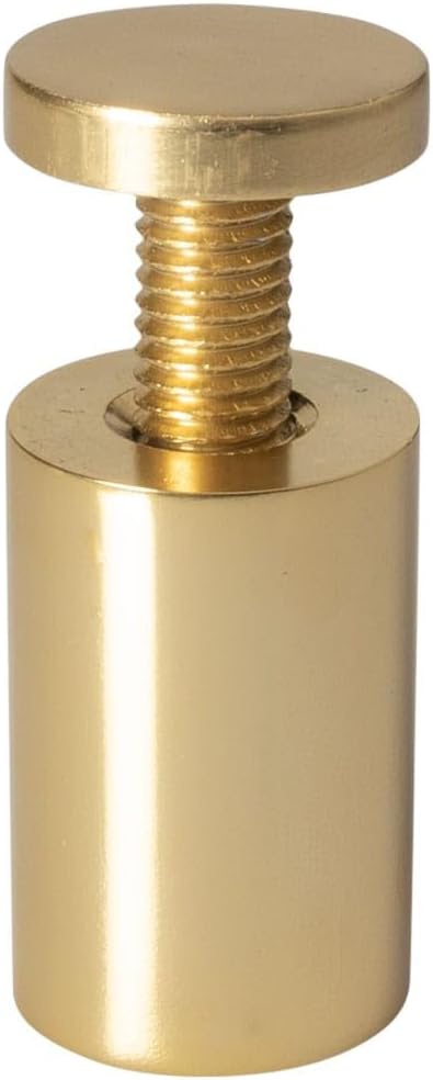 Sign Standoff 1" Diameter x 1-1/2" Barrel Length Gold Aluminum Eco Series Easy Fasten Standoff Pack of 2 by Outwater