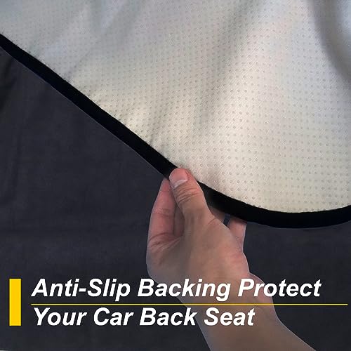 Image of Back Seat Cover for Car Trucks Van SUV,Waterproof Rear Bench Towel Seat Covers for Dogs and Kids,Automotive Backseat Protector (Black)