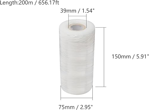 Miniatura 2 de 2 rollos de película elástica preestirada de 5.91 pulgadas x 656.2 ft656.16 pies, plástico transparente para mudanza y embalaje, envoltura elástica