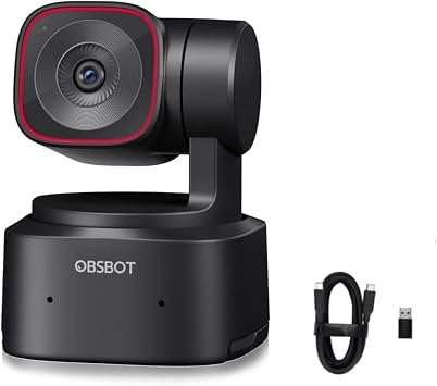 OBSBOT Tiny 2 Lite 4K Webcam with AI Tracking 1/2" Sensor, 60FPS, Auto PTZ & Gesture Control, Dual Mics for Streaming, Meetings, Video Calls PC/Mac/Laptop