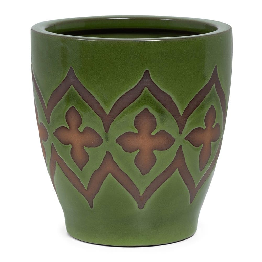 homes r us Ceramic Monta Planter, Green - 20 Cm