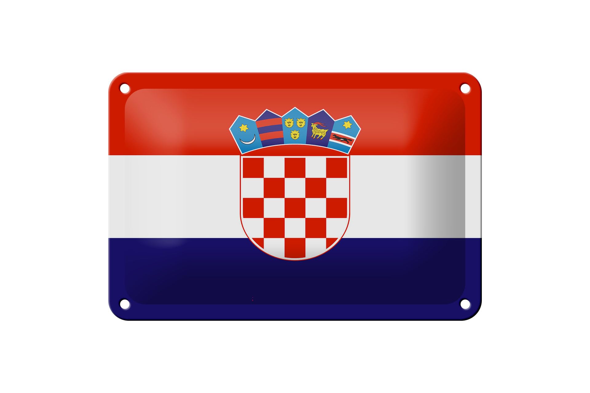 Femer Girls Multicoloured Tin Sign Flag Of Croatia 18 X 12 Cm Flag Of Croatia Decorative Sign