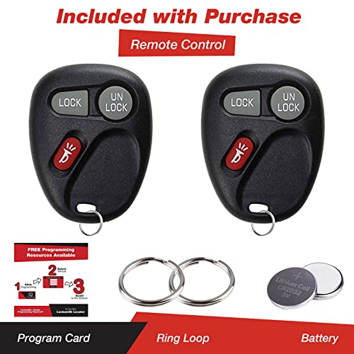 Keylessoption Keyless Entry Remote Car Key Fob And Key Replacement For 15042968 (Pack Of 2) #TOP1