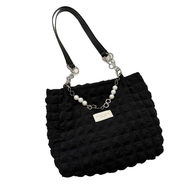 Gentle and Stylish Simple Pleated Shoulder Bag Women's 2025 Summer New Foreign Style Underarm Bag Commuter Tote Bag Tide