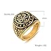 TEMICO Men's Stainless Steel Domineering Vintage United States Army Military Ring Gold/Silver Color