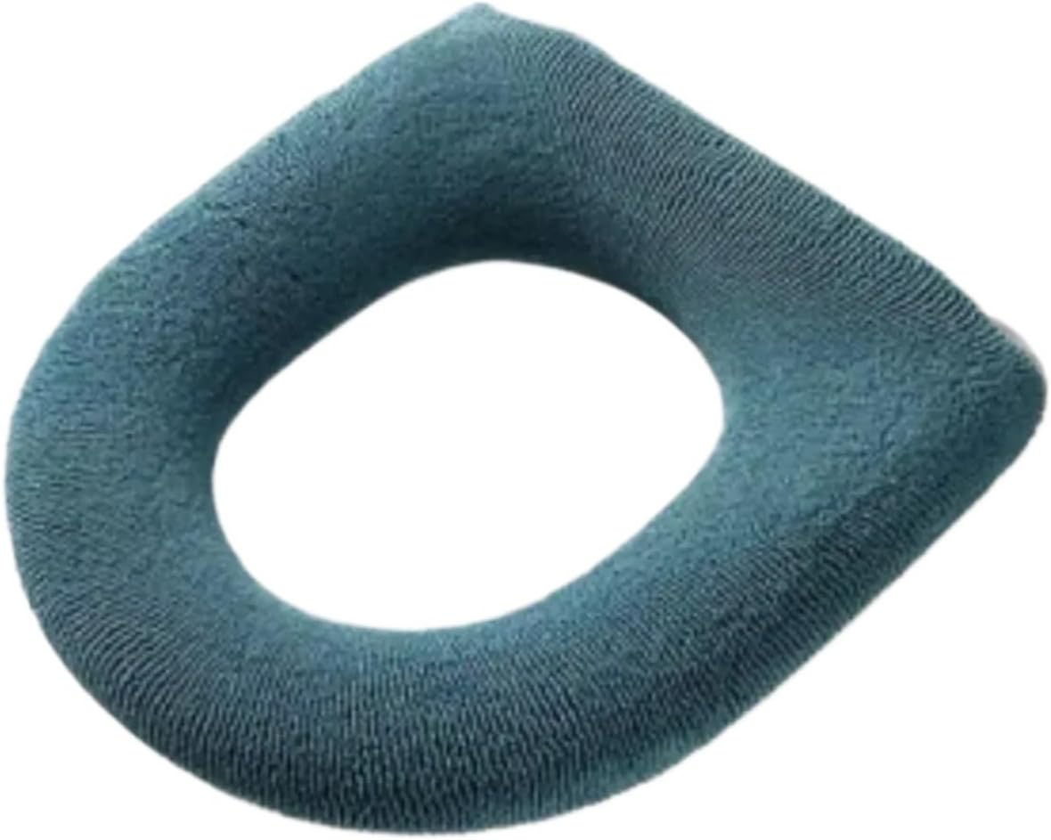 4pcs Winter Warm Toilet Seat Cover Closestool Mat Washable O-Shape Pad Bathroom Accessories Knitting Pure Color Soft Bidet(Pink)