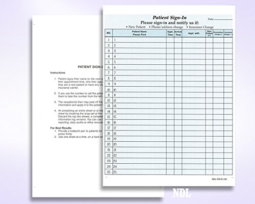 image for Next Day Labels NCR Carbonless 3 Part Patient Sign in Forms, HIPAA App