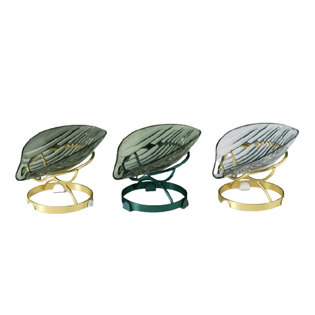 Jabonera Plato de jabón de Lujo Ligero, Soporte de jabón de Drenaje doméstico con Estante de Arte de Hierro Grueso, Estante de Caja de jabón Desmontable para baño Seco