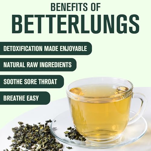 Betterbrand BetterLungs Detox Tea - 20 Loose Leaf Servings - Mullein Leaf, Ginseng, Elderberry, Ginger & Thyme for Lung Cleanse, Congestion Relief, Mucus Detox - Caffeine Free - Image 5