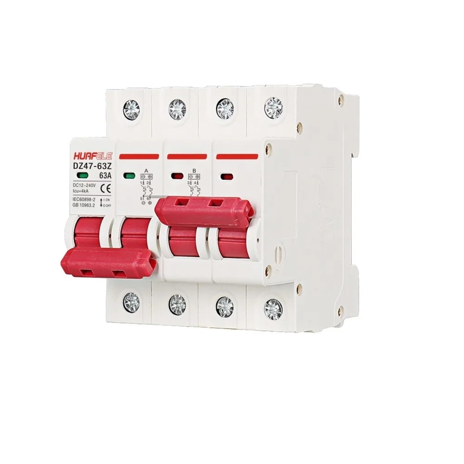Disjoncteur protection 12V-48V DZ47 avec coupure simultanée pôle positif et négatif