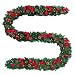 Produktbild Weihnachtsgirlande Tannengirlande Girlande grün 10 m mit roter Deko und Led Lichterkette mit Fernbedienung