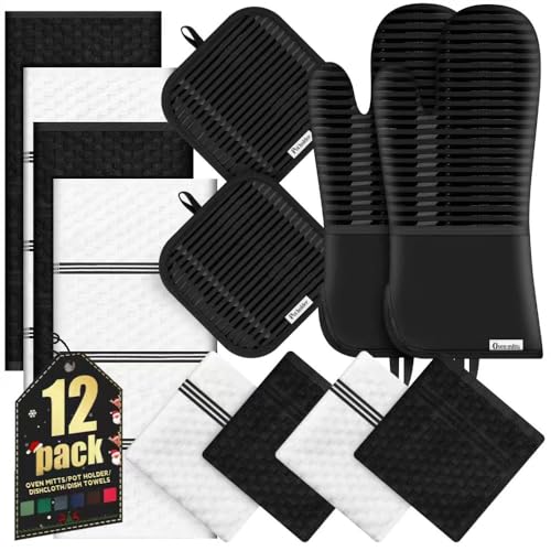 Oven Mitts & Kitchen Towel Combo Set