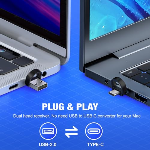 Image of Dinofire USB Type C Wireless Presenter Remote Presentation Laser Pointer Finger Ring PowerPoint Clicker-Slide Advancer for Mac Laptop Class Office