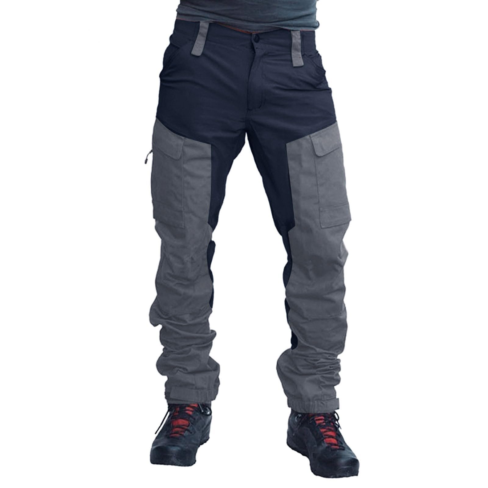 Generico Pantaloni Trekking Cargo Uomo Slim Fit,Pantaloni da Montagna Uomo,Pantalone Tattici Asciugatura Rapida Pantalone Outdoor con Zip Laterali Confortevole Jogger per Escursionismo Campeggio