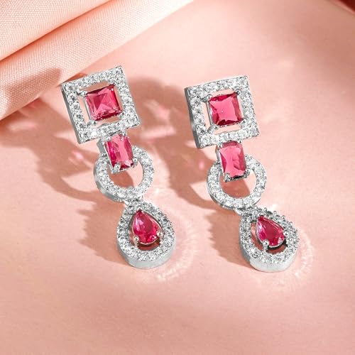 Image of Rubans American Diamond Zirconia Necklace Set Stylish Jewellery Gift for Women & Girls