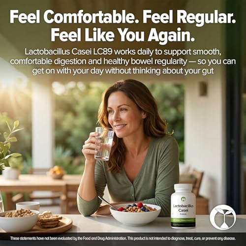 Image of Lactobacillus Casei Probiotic 240 Tablets (4 Month Supply) - 3 Billion CFU - Studied Strain LC89 - Digestive Health & Bowel Support - GMP Certified (240, Lactobacillus Casei)