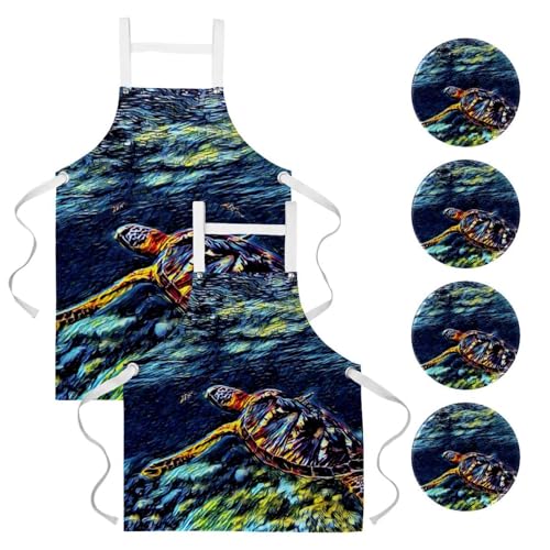 Tablier de cuisine pour restaurant et nettoyage de maison, lot de 2 avec broches