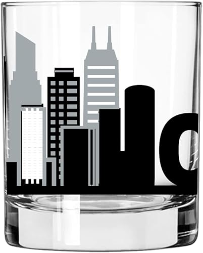 Vista 116 de Toasted Tales - Vaso de whisky Denver Skyline Cityscapes Regalo para gente de Denver City Vasos de ciudad urbana Old Fashioned Rocks Regalo