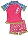 Playshoes Mädchen Einteiler 2-teiliges Badeset Blumen, bestehend aus Badeshirt und allover Badeshorts, UV-Schutz nach Standard 801 und Oeko-Tex Standard 100, Gr. 86 (Herstellergröße: 86/92), Mehrfarbig (original 900)