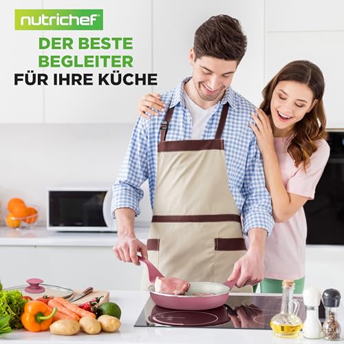 NutriChef Topfset & Pfannenset – 54-teiliges Antihaft-Kochgeschirr Blush Pink | Inkl. Küchenutensilien, Backblech, Messer | Für Induktion… – Ansicht 7