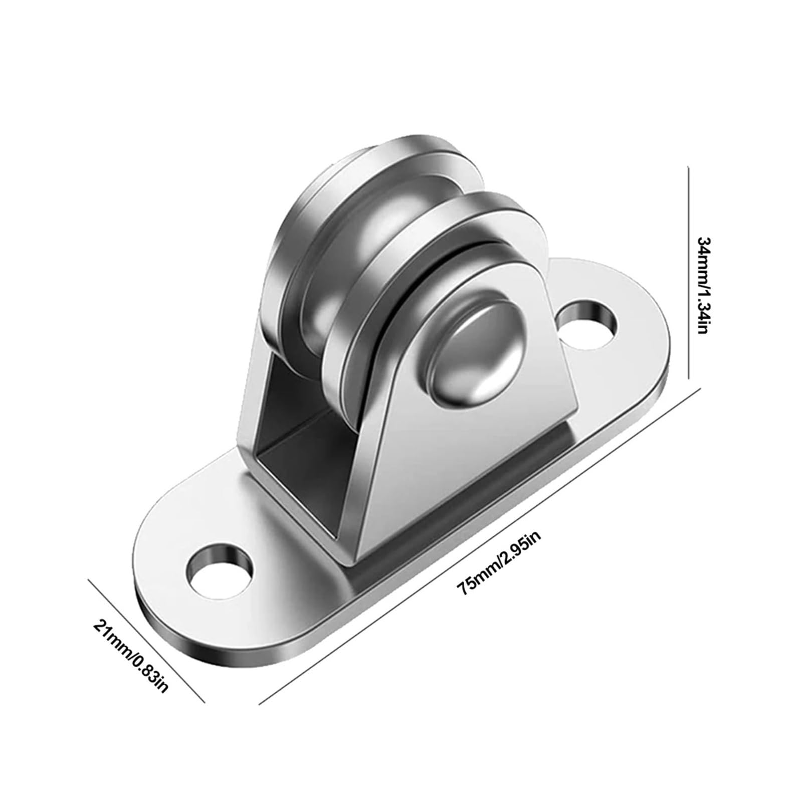 Lot de 2 poulies fixes compactes en acier inoxydable, capacité de charge de 79,8 kg, 7,5 x 3,4 x 2,1 cm, pour applications de levage et de gréement robustes