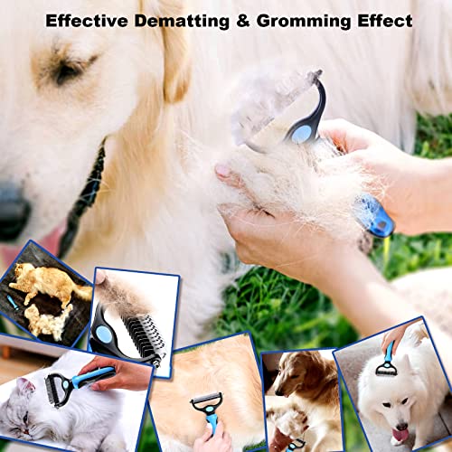 image for Dog Brush for Shedding, Sebtle Double Sided Undercoat Rake Comb for Do