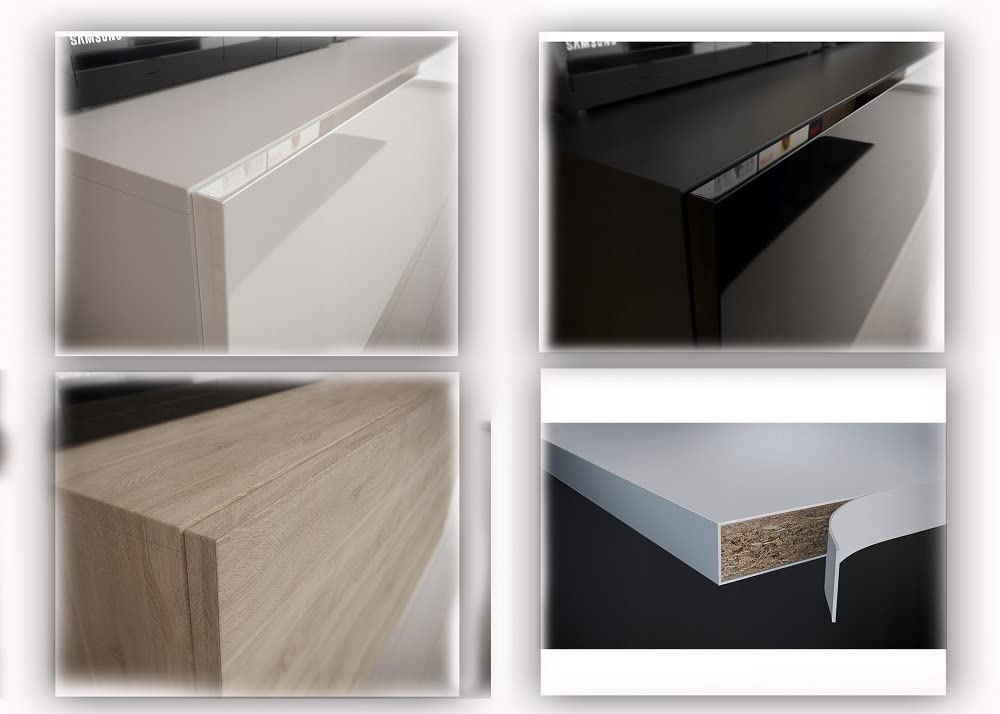 FURNITECH Wohnwand Wohnzimmer - LED Blau, Moderner Schrank mit Regalen und TV-Schrank