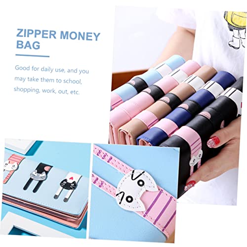 LIFKOME Wallet for Women Cute Pu Zipper Purse Compartments Faux Money Storage Bag for Travel School Shopping and Daily Use3