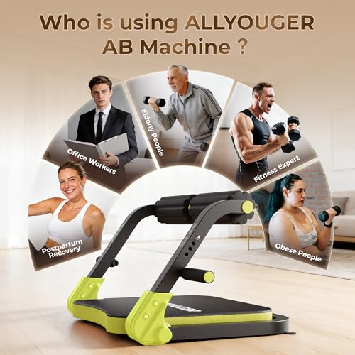 Image of Ab Machine,Sit Up Exercise Equipment& Core Machine,Adjustable Ab Trainer with 3 Resistance Levels and Removable Auxiliary Handle,perfect for home workouts and those looking to lose weight