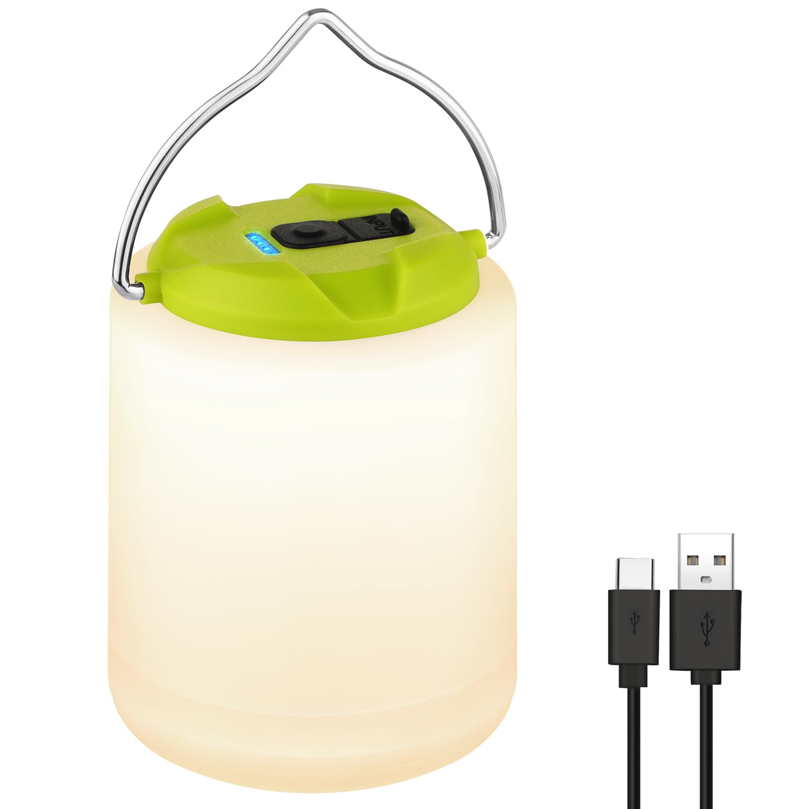 BOBKID Linterna LED de camping, luz de camping recargable, 4 modos, linternas al aire libre con 1000 lm, resistente al agua, luz de campamento de emergencia portátil para huracanes, senderismo, kits